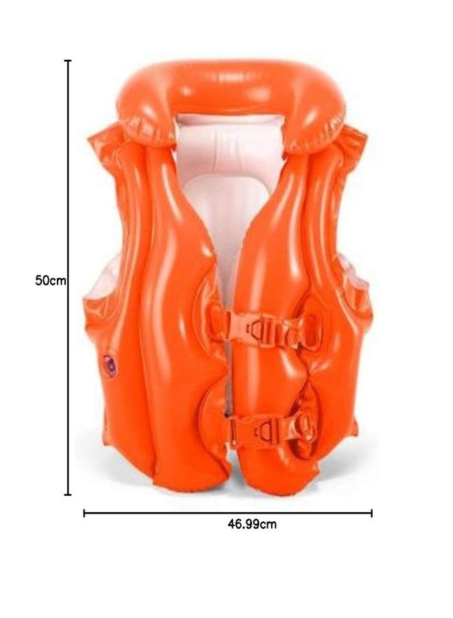 PRISMAXIC Toyz Inflatable Swim Vest for Kids Swimming Jacket with Dual Buckles Neck Support and Secure Fit Swimming Life Jacket Ideal for Pool Beach for Boys and Girls Jaket 3-6 Years Multi Color - Image 3